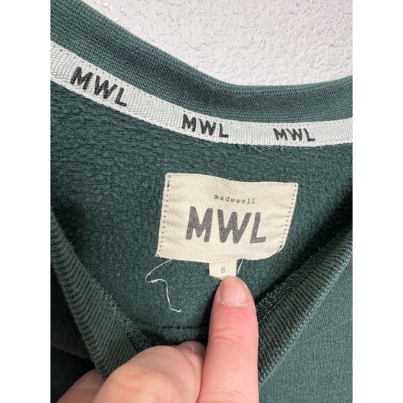 Madewell Small Superbrushed Easygoing Sweatshirt Midnight Green Fleece Crewneck - Picture 9 of 14